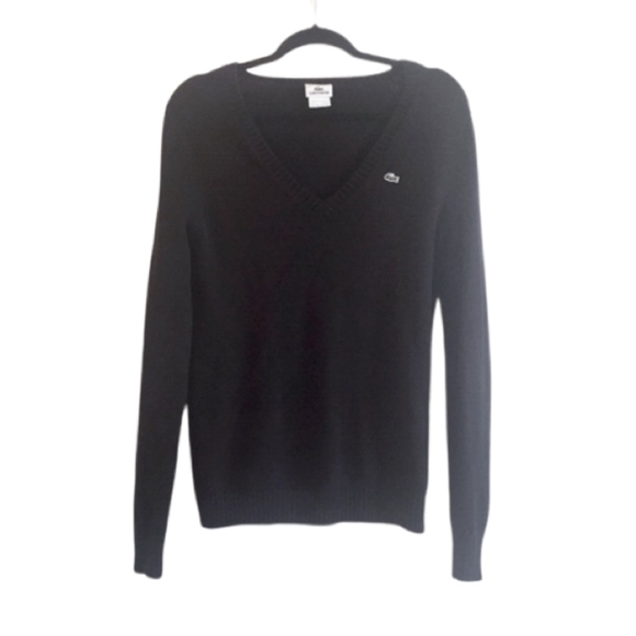 Lacoste Other - Black Lacoste V-Neck Pullover Sweater | Size 42